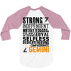 Strong Independent Motivated Gemini 3/4 Sleeve Shirt