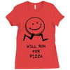 will run for pizza Ladies Fitted T-Shirt