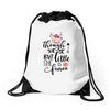 Tough She Be But Little She Is Fierce Drawstring Bags