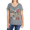 vintage electronic retro technology Ladies Curvy T-Shirt