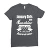 January Girls Are Sunshine Mixed With A Little Hurricane Ladies Fitted T-Shirt