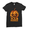 mad halloween pumpkin Ladies Fitted T-Shirt