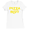 pizza slut funny diet gym workout new Ladies Fitted T-Shirt