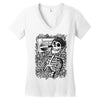 boombox skull Women's V-Neck T-Shirt