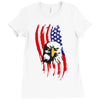 american eagle usa flag head Ladies Fitted T-Shirt
