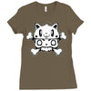 cat cap Ladies Fitted T-Shirt