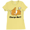 corgi cute puppy low battery charge me Ladies Fitted T-Shirt