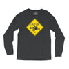 motorcycle caution sign Long Sleeve Shirts