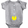 funny 80s pacman 'eating buttons' Baby Onesie
