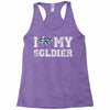 i love my soldier navy camouflage Racerback Tank