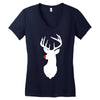 deer skull christmas Women's V-Neck T-Shirt