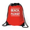 beach please Drawstring Bags
