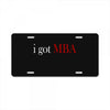 i got mba License Plate