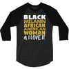 melanin african american woman 3/4 Sleeve Shirt