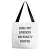 surely not everybody was kung fu fighting Tote Bags