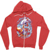 octopus vs shark Zipper Hoodie