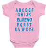 alphabet abc elemno Baby Bodysuit