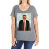 Rene Magritte Parody Impeach Trump Ladies Curvy T-Shirt