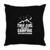 Camper Couple Girl White Throw Pillow