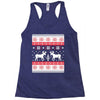 reindeer christmas ugly sweater Racerback Tank