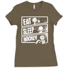 v3 eat sleep hockey Ladies Fitted T-Shirt