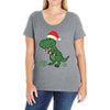 christmas dinosaur Ladies Curvy T-Shirt