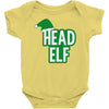 christmas head elf Baby Onesie