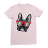 frenchie hipster Ladies Fitted T-Shirt
