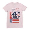 happy 4th of july Ladies Fitted T-Shirt