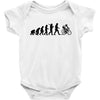 evolution of a cyclist mens black or blue cycling t shirt bike Baby Onesie