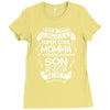 Super Cool Momma Of A Freaking Awesome Son Ladies Fitted T-Shirt