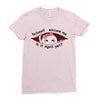April Peeking Out Asian Baby Girl Ladies Fitted T-Shirt