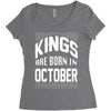 kings are born in october Women's Triblend Scoop T-shirt