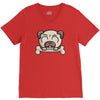 cute pug dog V-Neck Tee