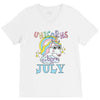 unicorns are born in july cute unicorn V-Neck Tee
