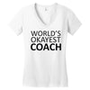 worlds okayest coach Women's V-Neck T-Shirt