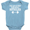 feel safe at night sleep with a bodybuilder funny Baby Onesie
