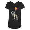 astronaut basketball planet Maternity Scoop Neck T-shirt
