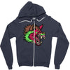pink punk wolf Zipper Hoodie
