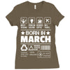 Born In March Ladies Fitted T-Shirt