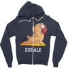 yoga pug exhale Zipper Hoodie