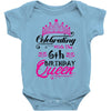 Celebrating With the 6th Birthday Queen Baby Onesie