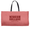 mission college maroon Weekender Totes