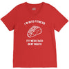 fitness fit taco in my mouth funny food eating healthy exercise gym V-Neck Tee