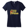 there is no we in pizza Women's V-Neck T-Shirt
