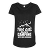 Camper Couple Girl White Maternity Scoop Neck T-shirt