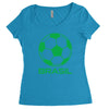 brasil sport soccer ball fun Women's Triblend Scoop T-shirt