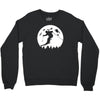 skiier moon moonlight silhouett Crewneck Sweatshirt