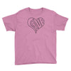 men's love heart outline valentine's day t shirt Youth Tee
