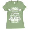 Super Cool Stepmom Of A Freaking Awesome Grandson Ladies Fitted T-Shirt